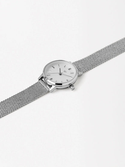 Parfois Watch With Stainless Steel Metallic Mesh Strap