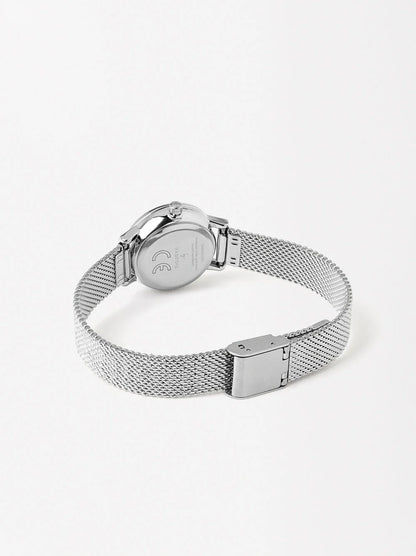 Parfois Watch With Stainless Steel Metallic Mesh Strap