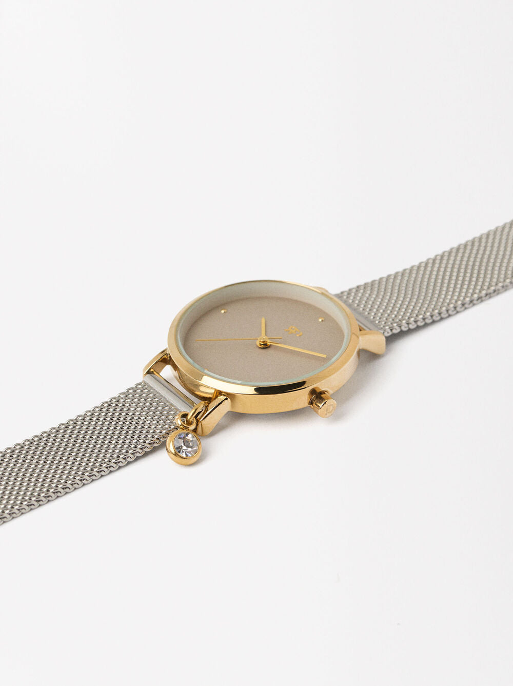 Parfois Watch With Stainless Steel Metallic Mesh Strap