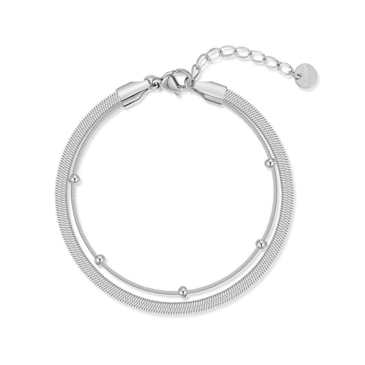 The Stainless Steel Double Chain Design Bracelet